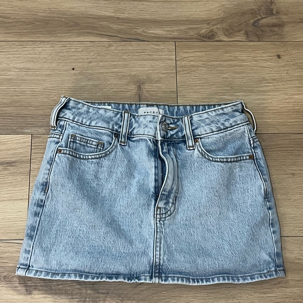 PacSun Sky Blue Denim Mini Skirt